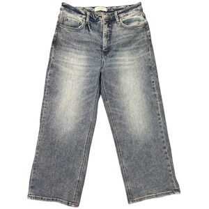 Lovervet by Vervet Women's Wide Leg Jeans Size 31/13 Light Wash Distressed Denim